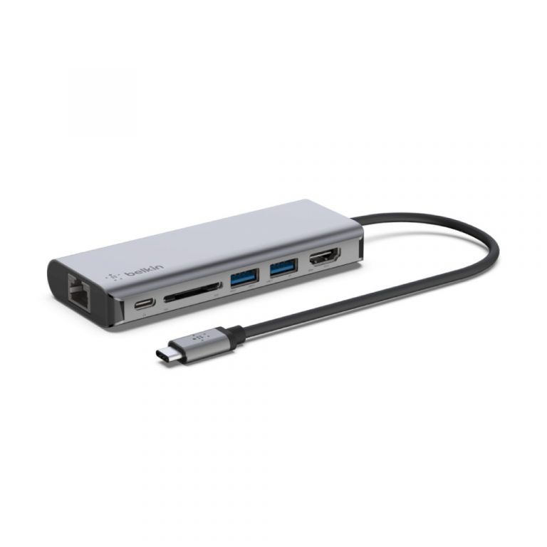 __Hub USB-C Belkin 6 puertos 2 USB-A 3.0-USB-C PD 3